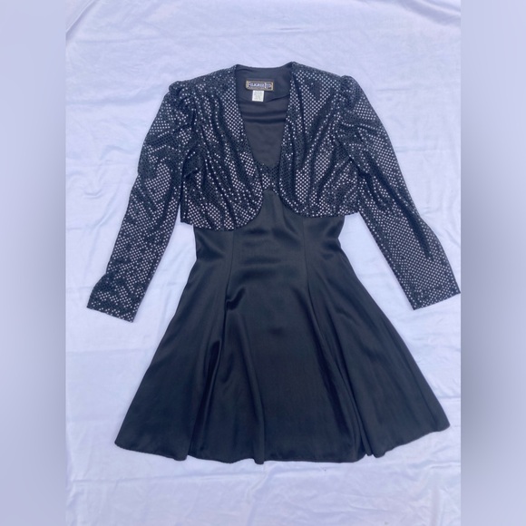 Filigree Ltd Collection Dresses & Skirts - VTG 90’s Filigree Ltd Collection Black Spaghetti Strap Dress W/ Matching Bolero